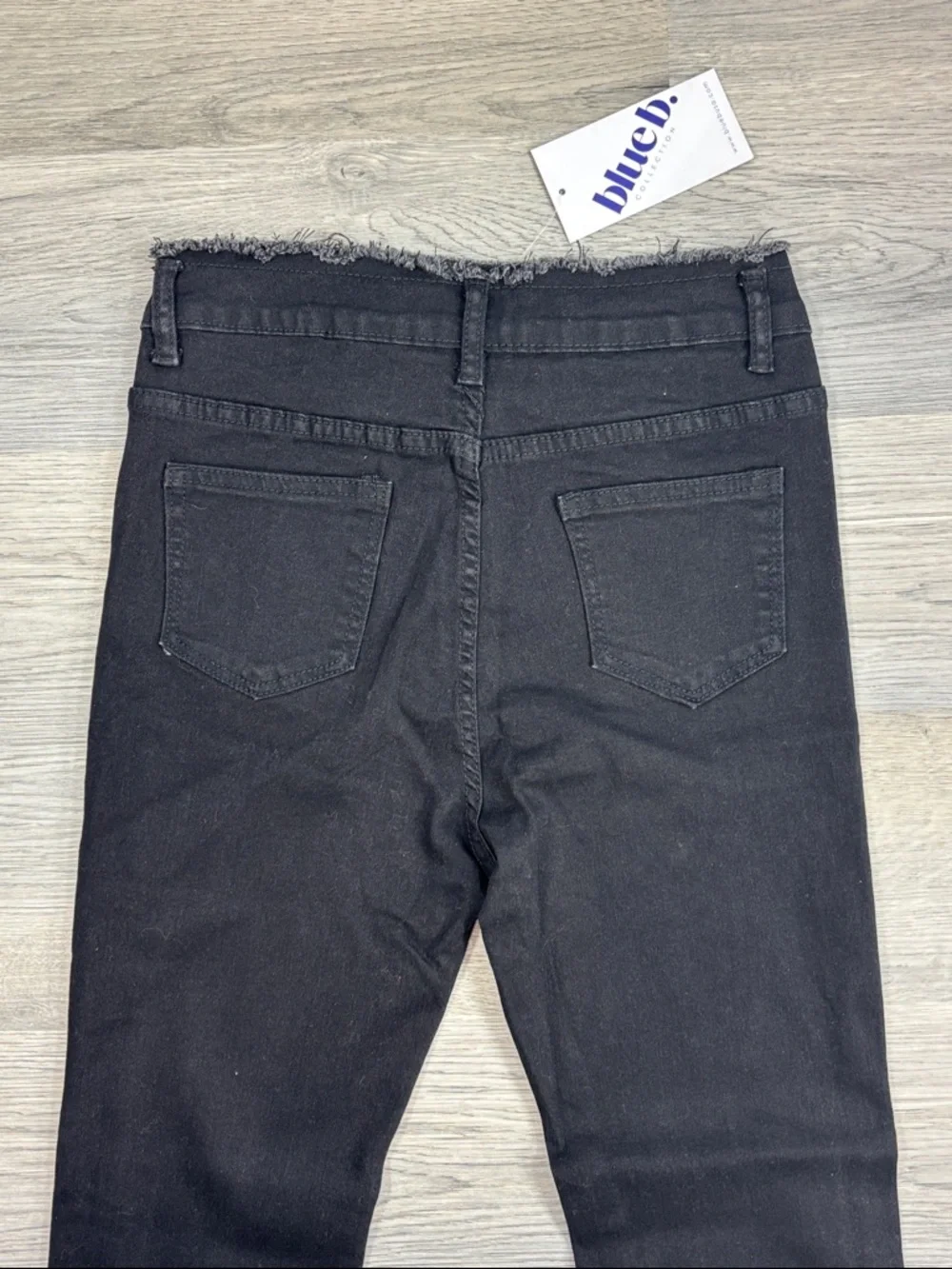 Blue B Collection Black Fringe Rhinestone Jeans - size Small NWT - Picture 4 of 9